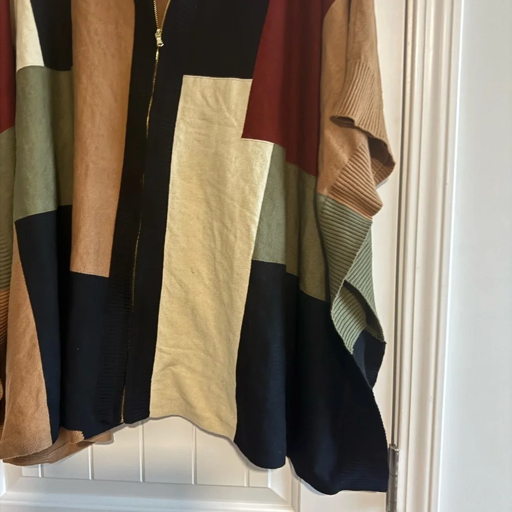 Notations Multicolor Open Front Poncho - Picture 3 of 6